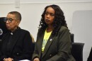 Franklin County Prosecutor Shayla Favor listens to speakers at an event for the Mothers of Murdered Columbus Children on December 17, 2025.