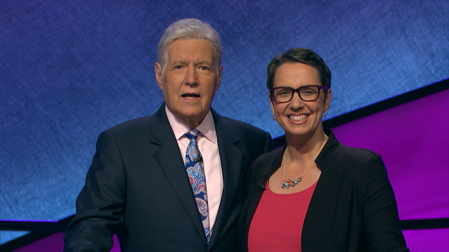 Alex Trebek and Robin Miner-Swartz photo