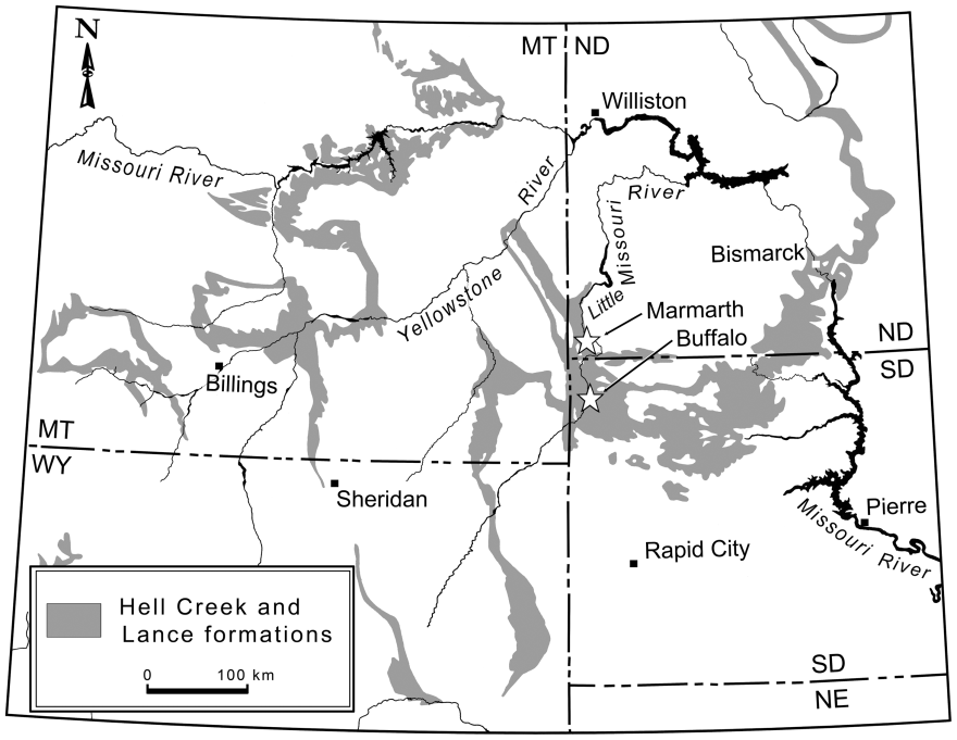 Map of where the dinosaur was discovered.