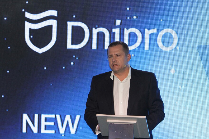 Dnipro Mayor Borys Filatov, seen here attending an investment forum in May 2021, says much of his city these days is being used as shelters to help Ukrainians fleeing the war.