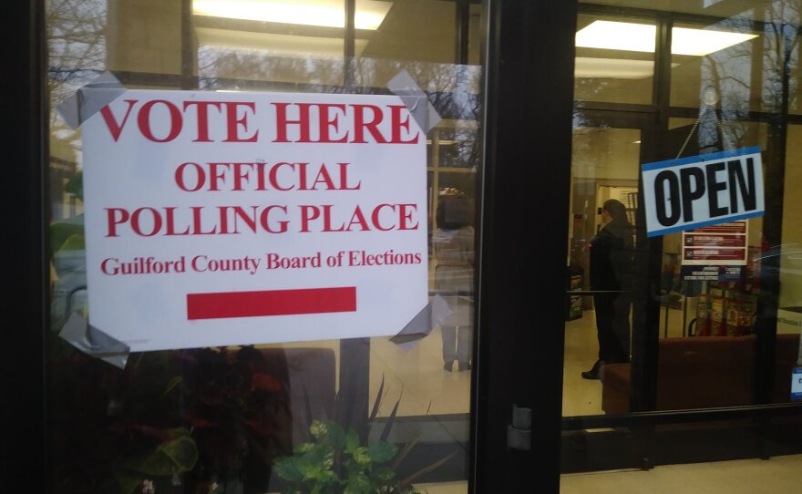 The entrance of the Brown Recreation Center in Greensboro as voters prepared to cast a ballot in this year's Midterm Elections. 