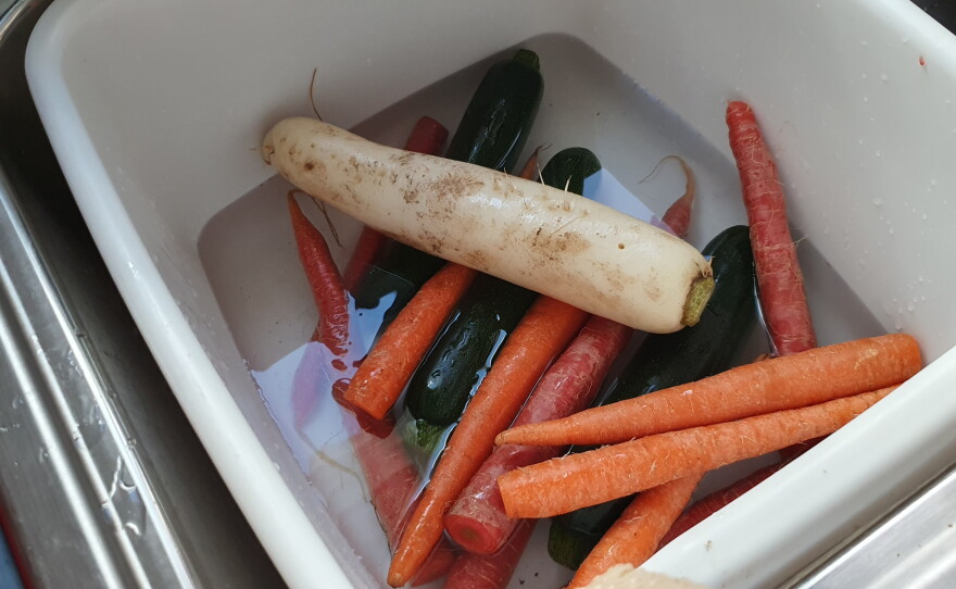 Just a few of the fresh vegetables that will go into both soups