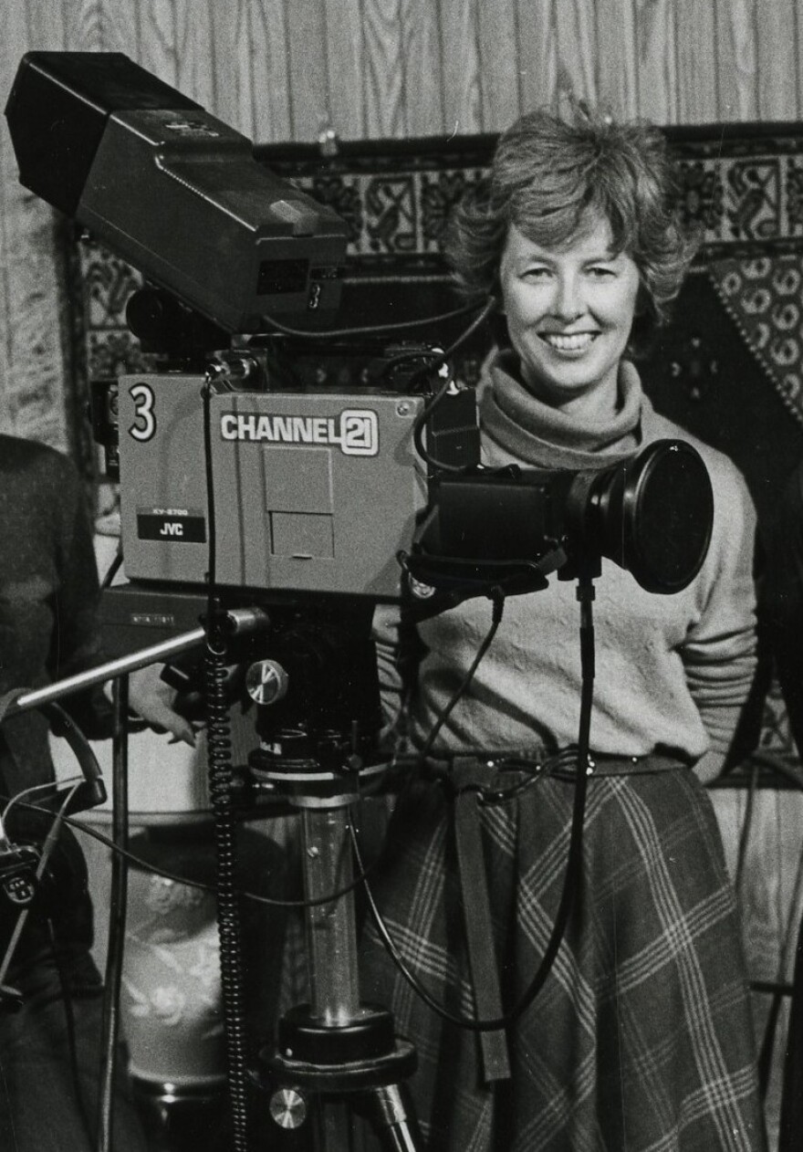 Roseann Bentley at Ozarks Public Television in its early days.