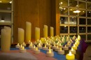 Candle display on table for Transgender Day of Remembrance