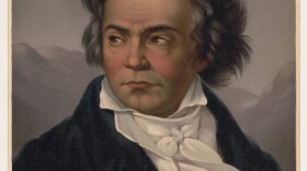 A print of Ludwig van Beethoven circa 1870. 