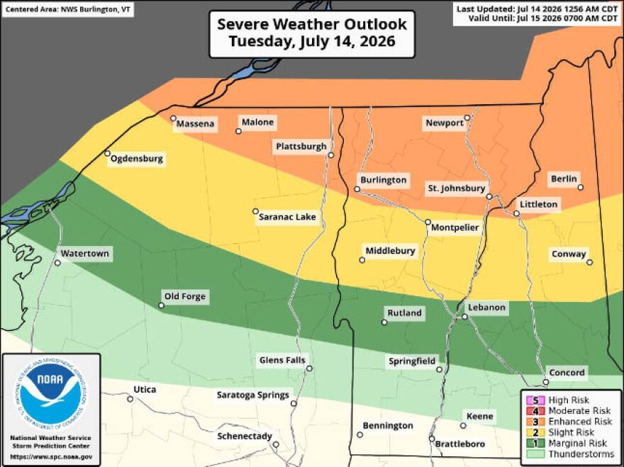 Severe thunderstorms are set to hit the North Country, and extreme heat advisories are in effect statewide.