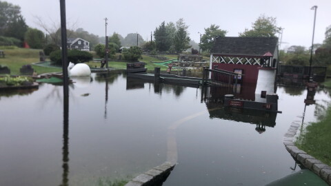 Sandwich Mini Golf was inundated with heavy rains over the weekend nor’easter. Much of the region was hit with coastal flooding.