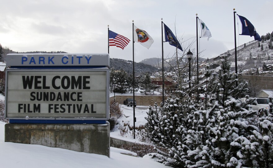 A sign welcomes visitors to the 2012 Sundance Film Festival in Park City, Utah on Thursday, Jan. 19, 2012. (AP Photo/Danny Moloshok)