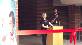 Co-principals for Ignite Achievement Academy @ Elder Diggs School 42 Brooke Beavers and Shy-Quon Ely II talk at the school's ceremonial opening Monday, July 17, 2016.