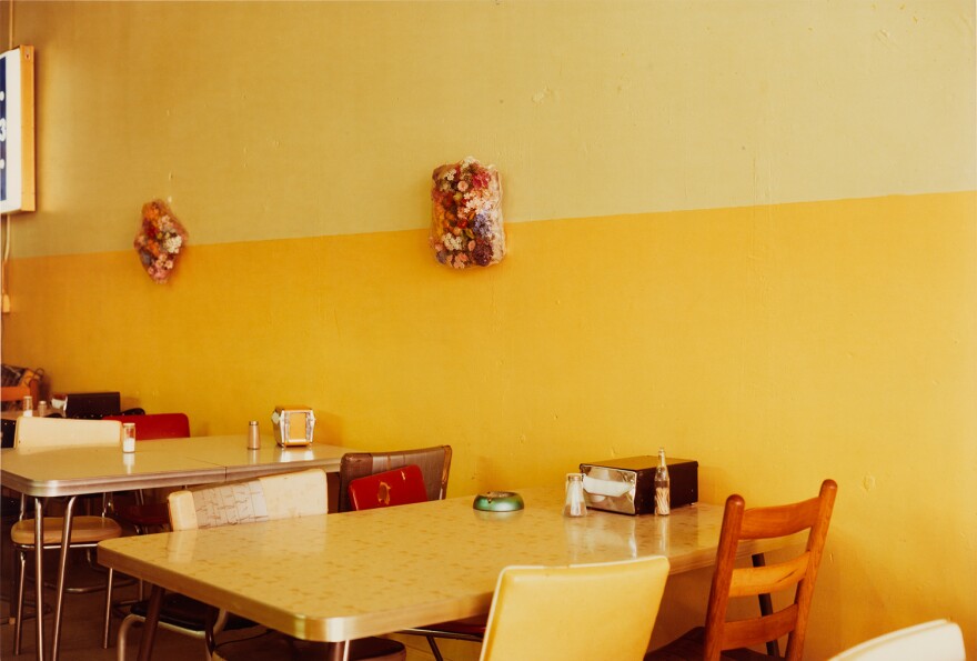 William Eggleston, Untitled, 1976; from the series<em> Election Eve, </em>with the recipe: <a href="#grits">William Eggleston's Cheese Grits Casserole</a>.