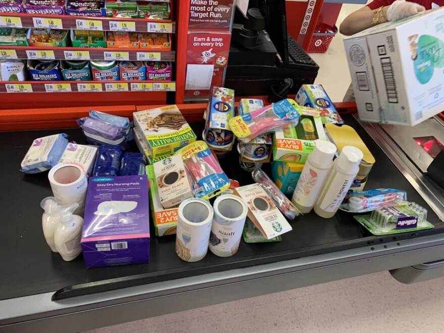 Kimmy Gustafson shared a photo of her Target shopping trip to pick up supplies for displaced families in Maui.