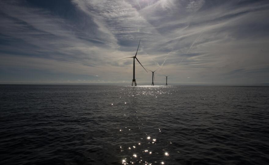 The Block Island Wind Farm off the coast of Rhode Island in October, 2016.