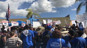 Republican and Democratic protestors demonstrated at the Broward County Supervisor of Elections office on Saturday.