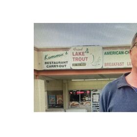 Johns Hopkins stands outside Kimmy's Carry-out, undoubtedly waiting for his tasty Lake Trout