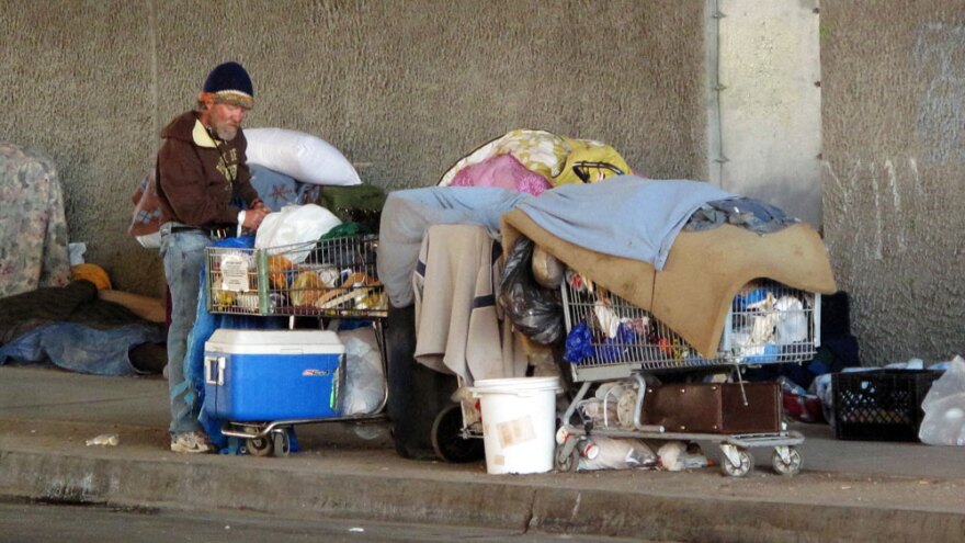 There are about 4,600 homeless people in San Diego.  Many are substance abusers or mentally ill.