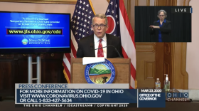 Ohio Governor Mike DeWine during today's coronavirus emergency press conference.