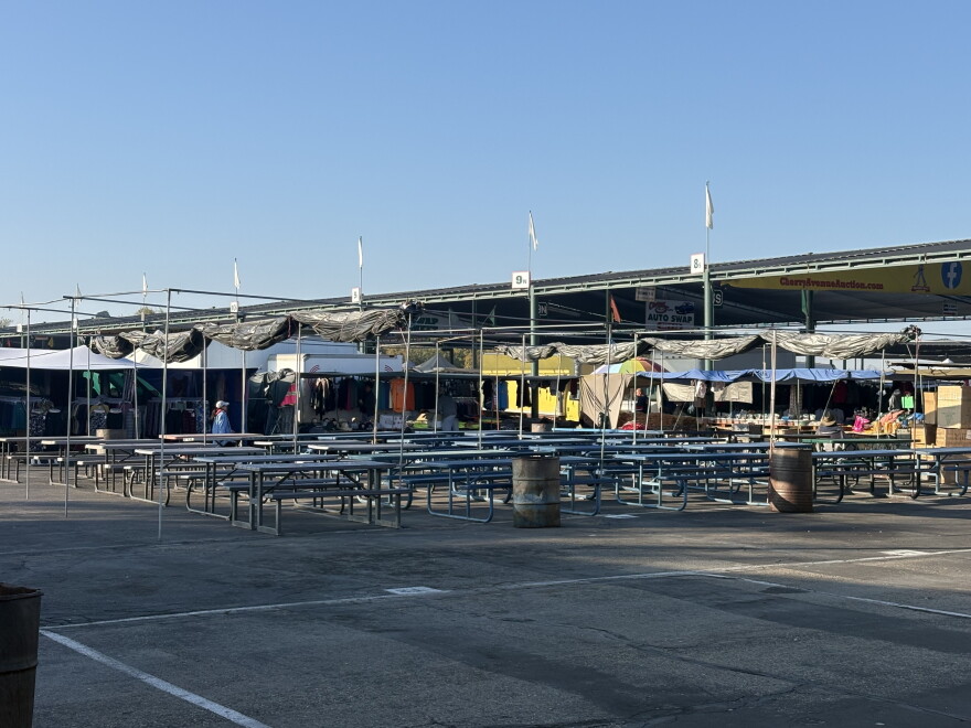 Some food stalls at the Cherry Auction in Fresno, Calif., have remained closed following ICE raids in the Central Valley.
