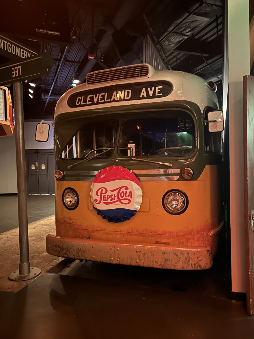 A Montgomery city bus inside the Rosa Parks Museum