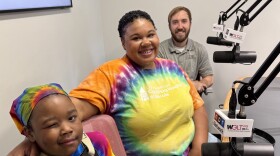 Amaneigh Stevenson, 7, left, recently finished treatment for Hodgkin's Lymphoma. Mom Karisma Morris-Bush, center, said their experience redefined her family's experience with cancer after losing her mother to cancer before her children were born. Recognizing the need for kids to have a way to stay active without fear of harming their chest ports, OSF exercise physiologist Nick Kemp designed a port guard which Amaneigh piloted during her treatment.
