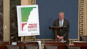 Sen. Sullivan speaking about military spending in September.