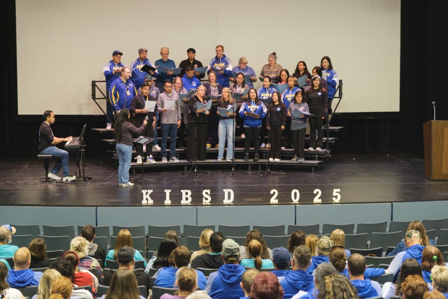 The KIBSD choir only met three times before performing for their peers.