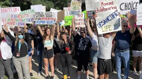 Hundreds of people marched around the IUPUI medical campus in Indianapolis on June 29 in support of abortion rights.