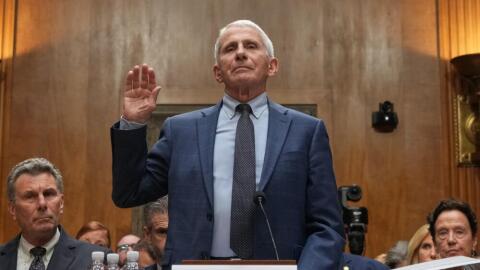 Dr. Anthony Fauci is sworn in before the Senate Homeland Security and Governmental Affairs Committee at the Capitol, Wednesday, July 29, 2026, in Washington. (Allison Robbert/AP)