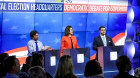 Michigan Democratic candidates at the podium