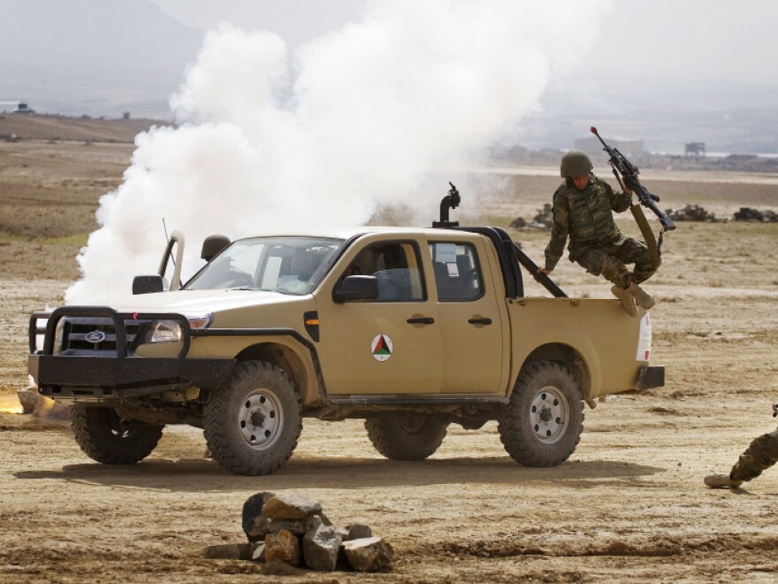 Afghan troops participate in a training exercise at Camp Blackhorse in Kabul, March 10, 2010. After a decade of fitful training and billions of dollars, the Afghan security forces have an abysmal record of acting without direct NATO assistance.