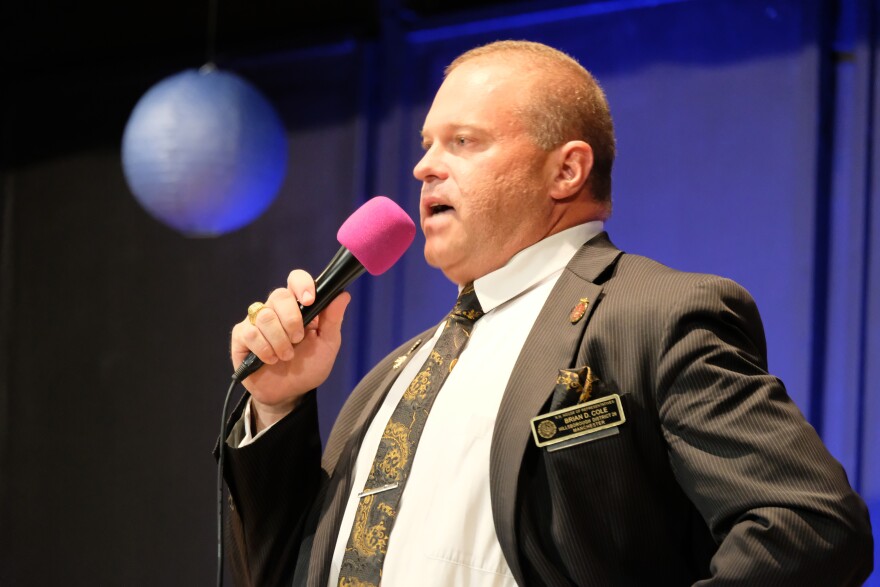 State Rep. Brian Cole of Manchester, during a debate in Brentwood on Aug. 13, 2026.