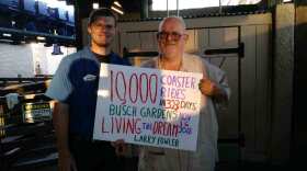 Larry Fowler completed his goal of 10,000 coaster rides Nov. 16. (Photo courtesy of Larry Fowler)