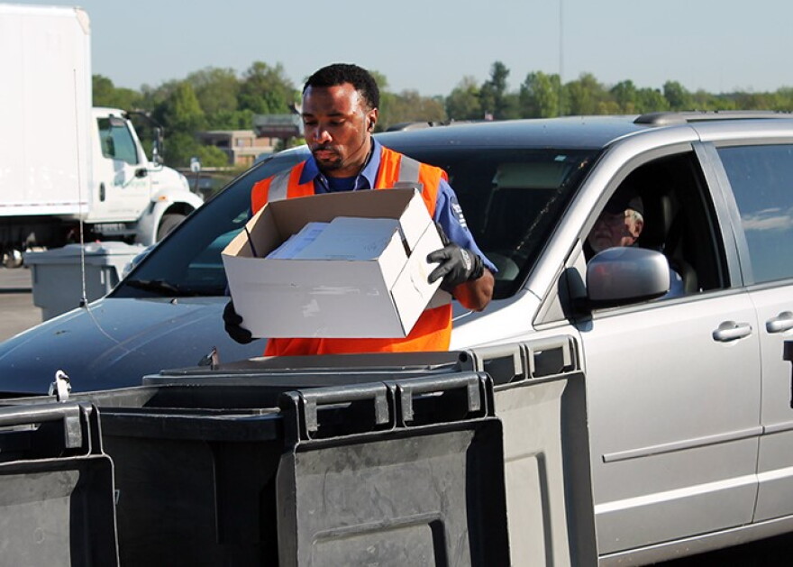 Paper being collected at a previous event.