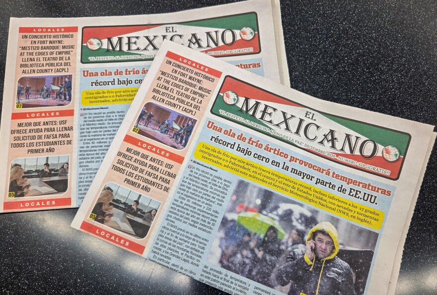 El Mexicano's December edition featured stories about cold weather and a cultural music concert, as well as national stories.