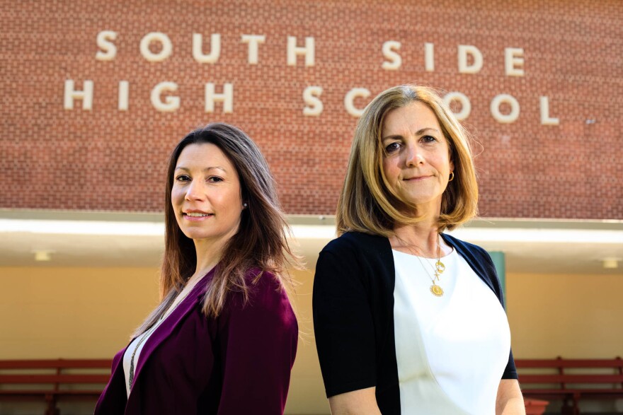 A hospital administrator, Gina-Marie Bounds (left), and an assistant superintendent, Noreen Leahy, built a partnership between schools and the local hospital. The goal: to quickly and easily connect students in emotional crisis to mental health care.