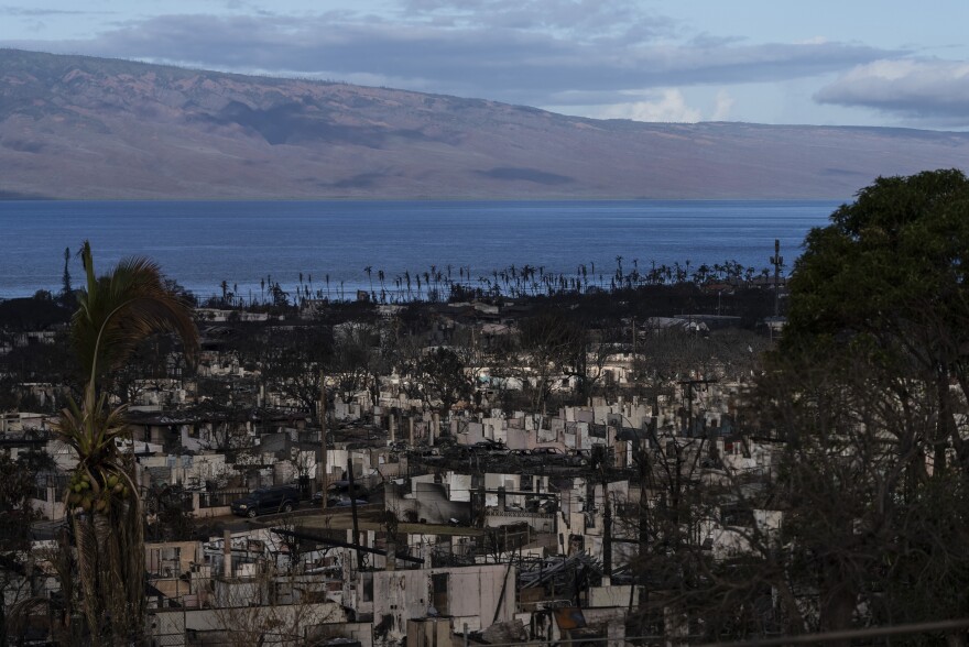 FILE - Homes consumed in recent wildfires are seen in Lāhainā, Hawaii, on Aug. 16, 2023. Filipinos began arriving in Hawaii more than a century ago, lured by promises of work on sugarcane and pineapple plantations to support their families back home. Many of those who perished or lost homes in the August 2023 fire were of Filipino descent, a labor force vital to Maui's tourist industry. (AP Photo/Jae C. Hong, File)