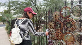 Lee Ziesche with Public Power for Tucson, canvassing in the Armory Park neighborhood outside of downtown Tucson, Ariz. on Saturday, Oct. 10, 2026.