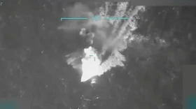 Video of the U.S. military's destruction on Tuesday, Sept. 2, 2025, of what it says was a drug-trafficking boat from Venezuela with 11 members of the Tren de Aragua gang onboard, all of whom were said to be killed.