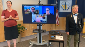 Anchorage Mayor Ethan Berkowitz speaks at a July 31, 2020 press conference (Screenshot from Mayor Berkowitz Facebook)
