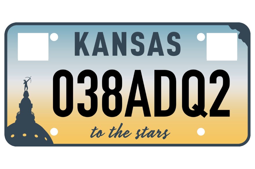 Kansas' new license plate as chosen by a public vote.