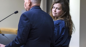 Hannah Roemhild, who breached two roadblocks during a police chase, appears in court with her attorney, David Roth, Monday, February 3rd, 2020.