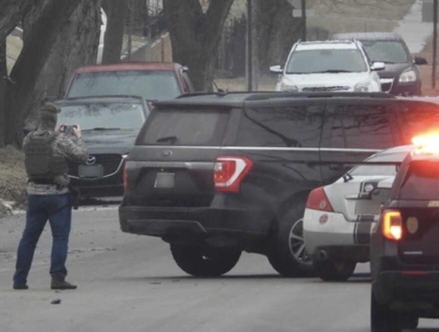 The aftermath of a collision of two vehicles, with one of the vehicles being driven by an ICE Enforcement and Removal Operations officer, is shown in the 3700 block of Jackson Street of Sioux City, on February 4, 2026. (Courtesy Photo by George Lindblade)