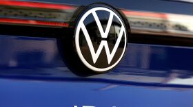 A new Volkswagen ID.4 SUV electric vehicle is seen at a customer centre in Wolfsburg, Germany, on March 26. Volkswagen said on Tuesday it is changing its name in the United States to Voltswagen to reflect its electric vehicle ambitions, but some media reports noted it was intended as a prank.