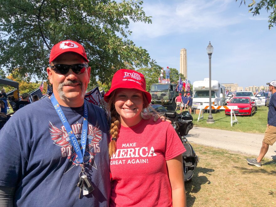 Charlie Pogue of Olathe, Kansas, and his daughter Julie attended the rally.