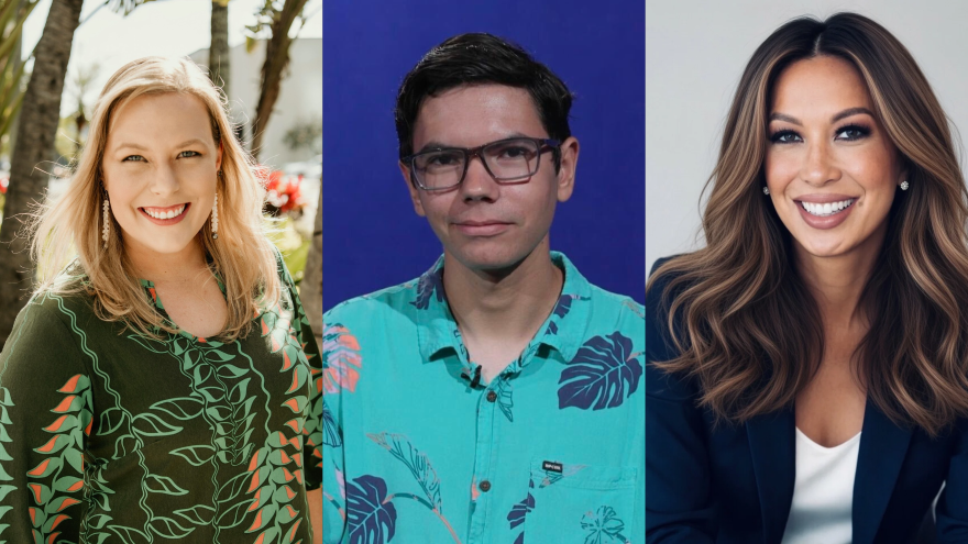The candidates from left to right are: Sen. Danielle Bass, Max Hanna, and Kelly Kitashima.