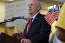 FILE - Republican Party of New Mexico Chairman Steve Pearce speaks during a news conference at party headquarters in Albuquerque, N.M., Sept. 12, 2023.