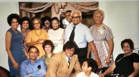 50th anniversary celebration for George and Norma DeGrange (top row, second and first from right) a their house on Dumaine St in 1971.