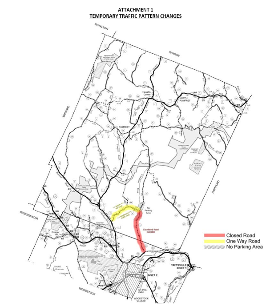 An illustration of the temporary traffic pattern change.