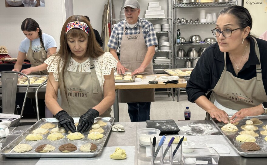 Bakers, including Rachel Najera (right), make a variety of pan dulce during a workshop series in San Antonio.