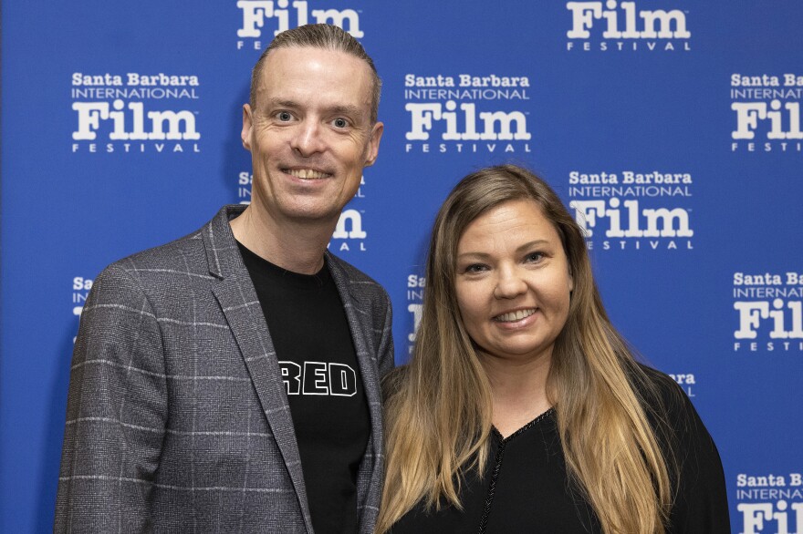 Filmmakers Stephen and Maria Peek attend the world premiere of their film Sextortion: The Hidden Pandemic during the 2022 Santa Barbara International Film Festival.