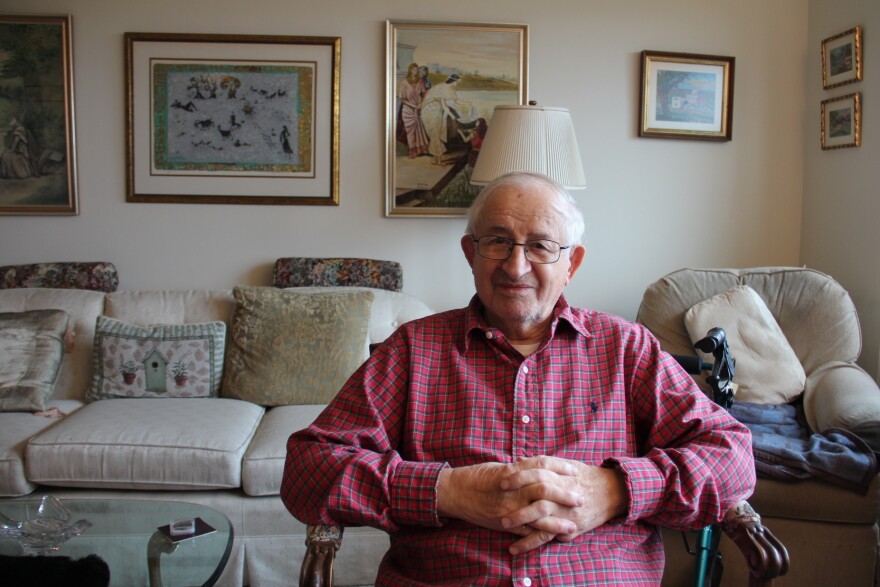 Sam Gottesman, 95, in his Squirrel Hill apartment in Pittsburgh. Gottesman survived the Holocaust, and eventually came to Pittsburgh.